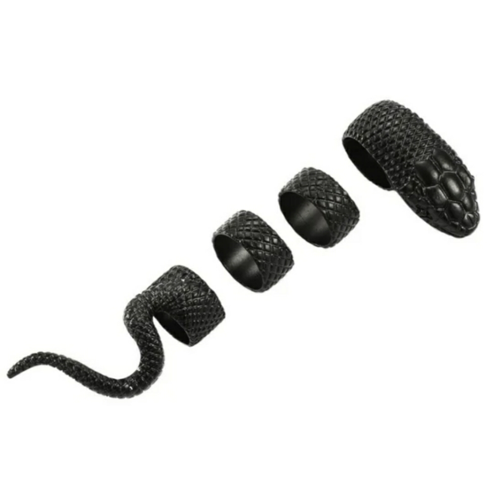 Black Serpentine Snake Ring Set